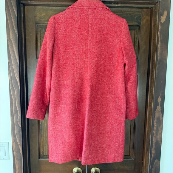 Apt. 9 Red Herringbone Long Topper Coat LIKE NEW - Picture 2 of 3